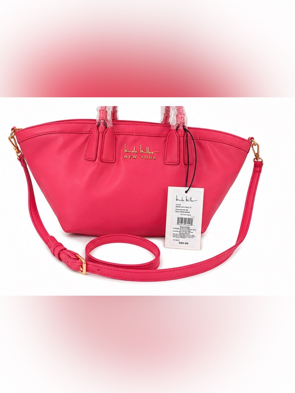 Nicole Miller New York Pink Trapeze Handbag